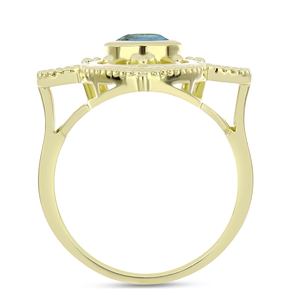 Goldplattierter Silberring mit Labradorit 2 