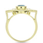 Goldplattierter Silberring mit Labradorit