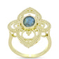 Goldplattierter Silberring mit Labradorit