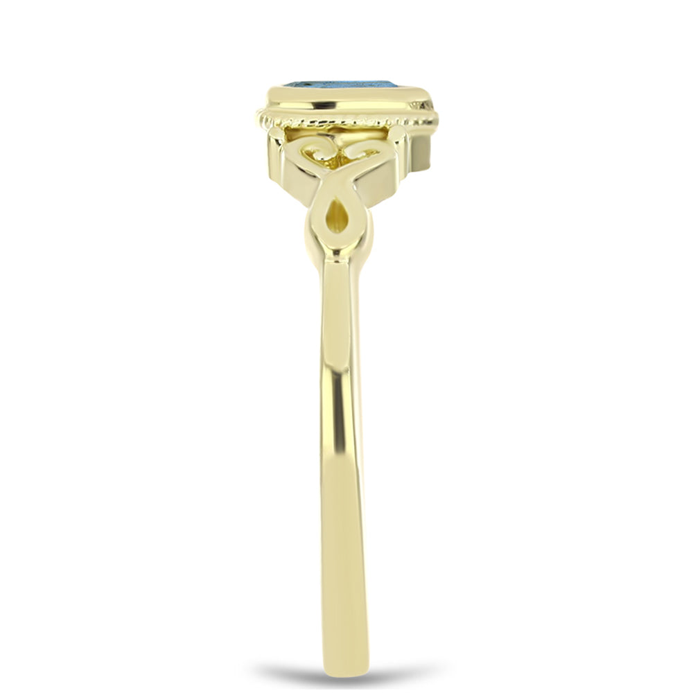 Goldplattierter Silberring mit Labradorit 4 