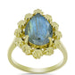 Goldplattierter Silberring mit Labradorit