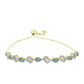 Goldplattiertes Silberarmband mit Labradorit und weißem Topas