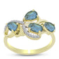 Goldplattierter Silberring mit Labradorit