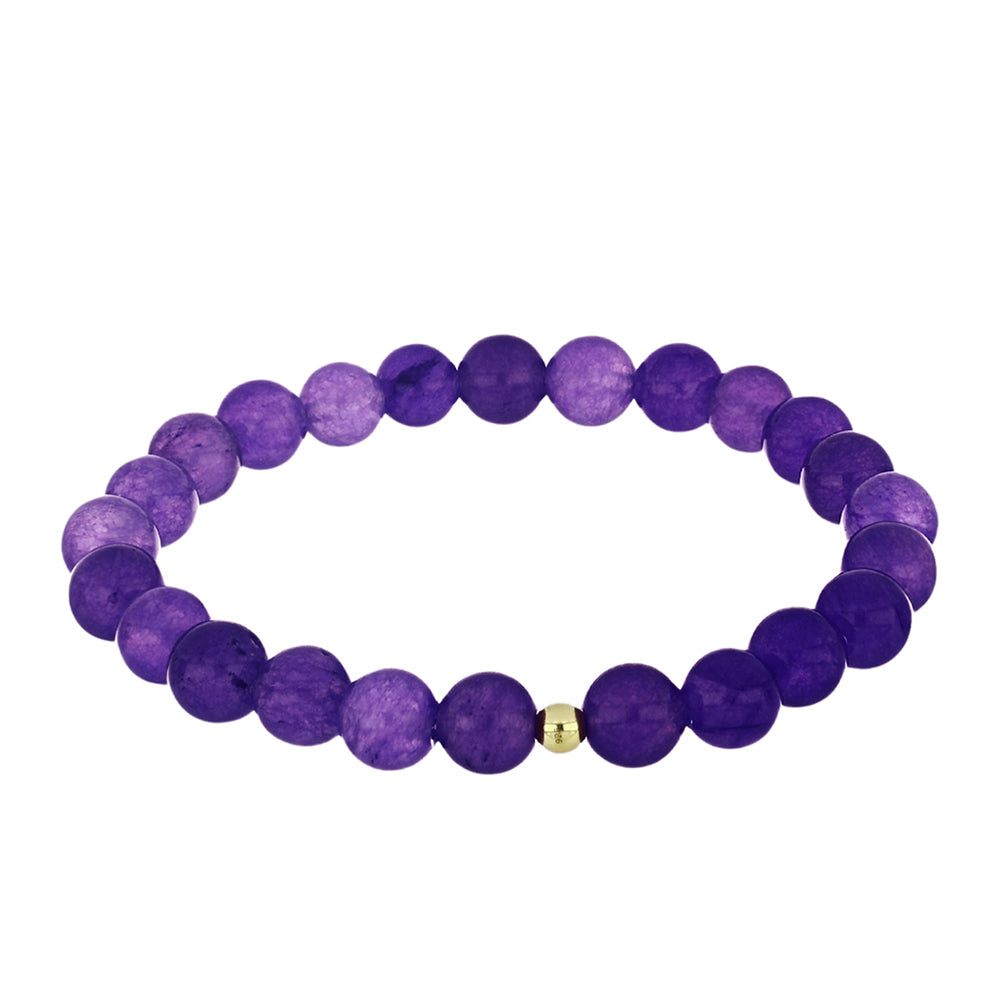 Goldplattiertes Silberarmband mit lila Achat 1 