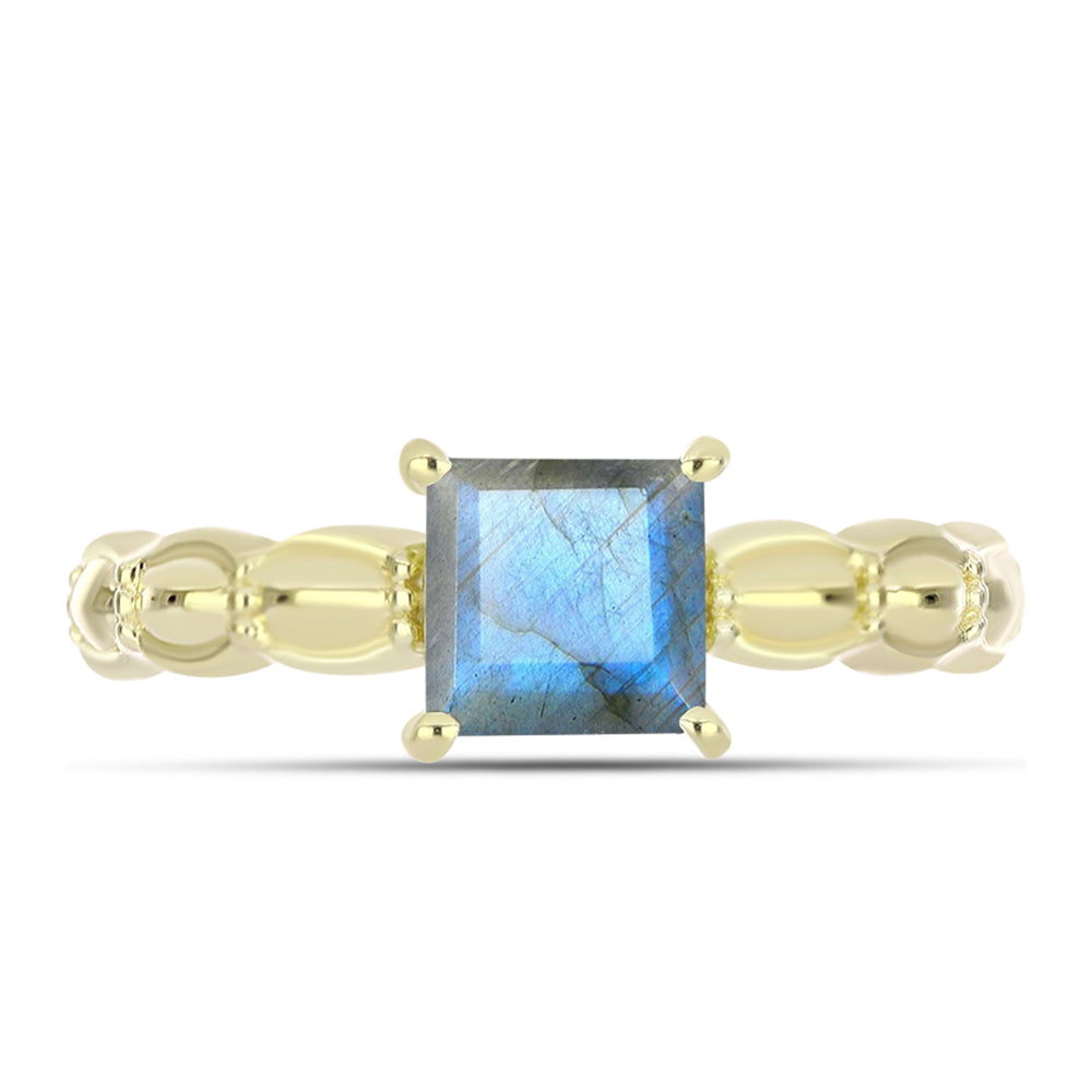 Goldplattierter Silberring mit Labradorit 1 