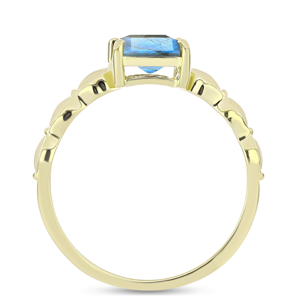 Goldplattierter Silberring mit Labradorit