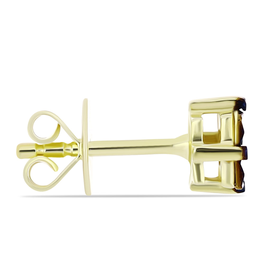 Goldplattierte Silberohrringe mit blauem Diamant 2 