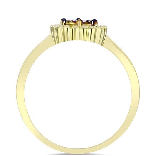 Goldplattierter Silberring mit blauem Diamant
