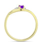 Goldplattierter Silberring mit lila Achat und weißem Topas
