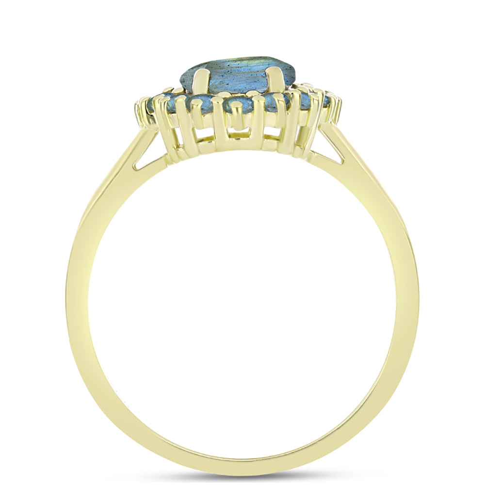 Goldplattierter Silberring mit Labradorit 2 