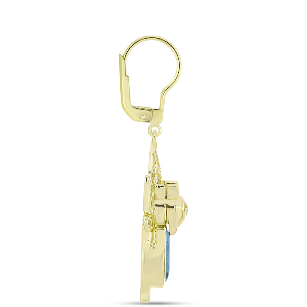 Goldplattierte Silberohrringe mit Labradorit 2 