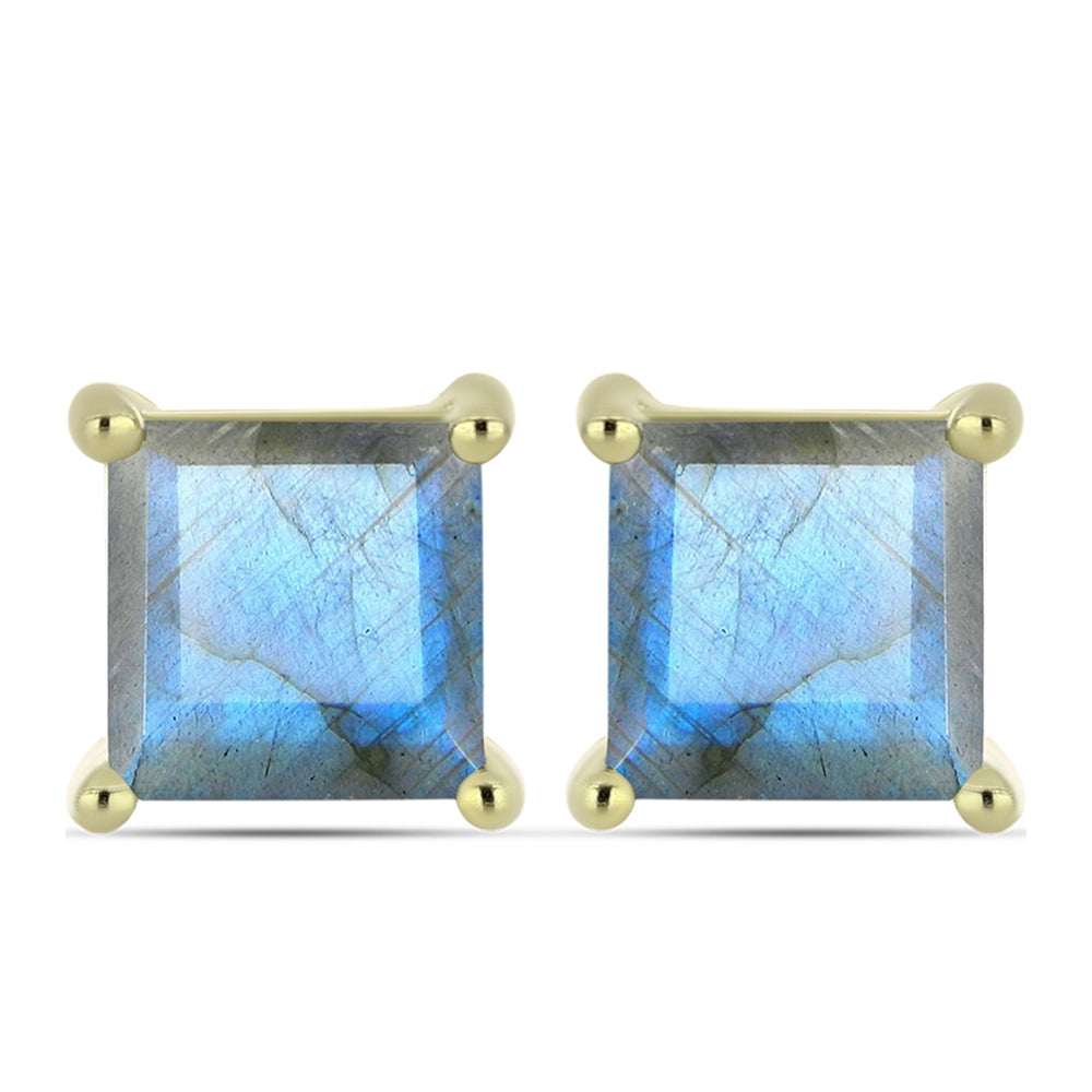 Goldplattierte Silberohrringe mit Labradorit 1 