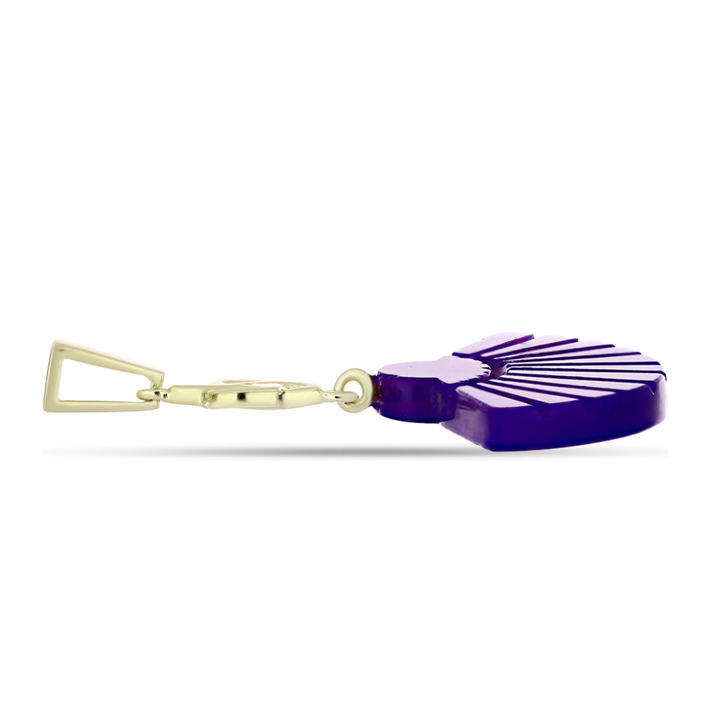 Goldplattierter Silberanhänger mit lila Achat 2 