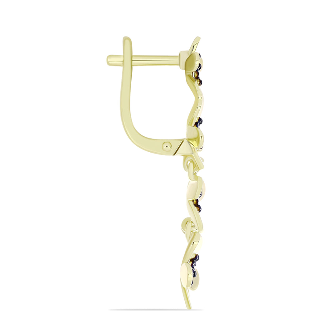 Goldplattierte Silberohrringe mit blauem Diamant 4 