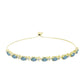 Goldplattiertes Silberarmband mit Labradorit und weißem Topas