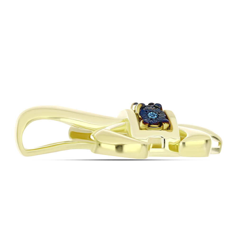 Goldplattierter Silberanhänger mit blauem Diamant 2 