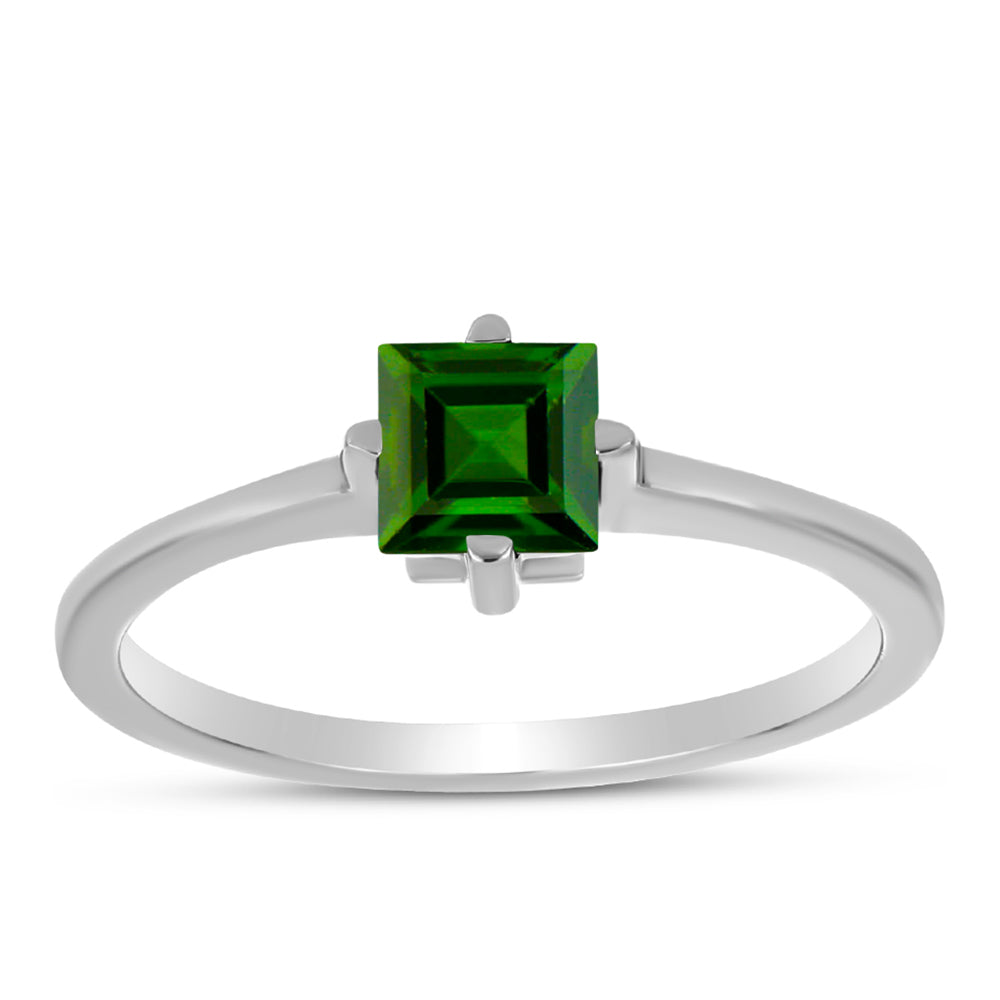Silberring mit Chromdiopsid