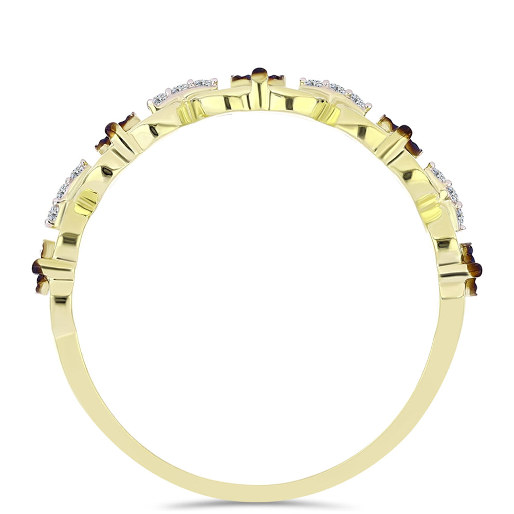 Goldplattierter Silberring mit blauem Diamant und weißem Topas