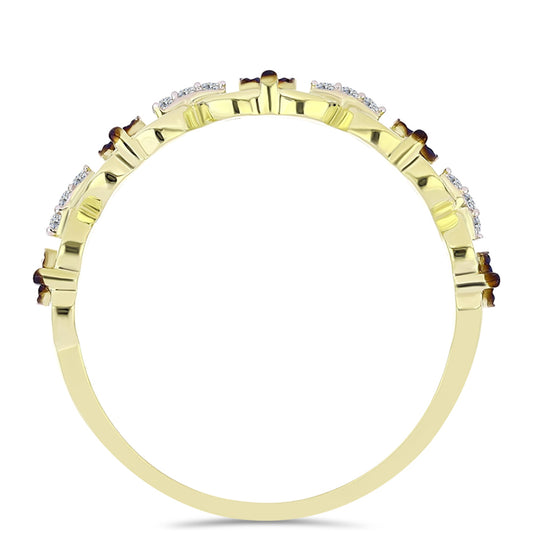 Goldplattierter Silberring mit blauem Diamant und weißem Topas