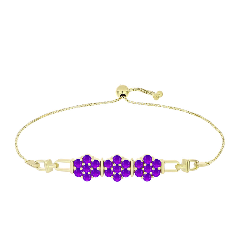 Goldplattiertes Silberarmband mit lila Achat 1 