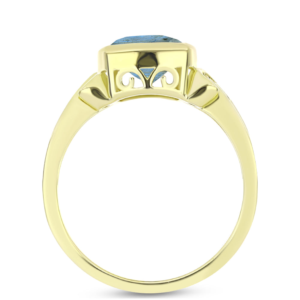 Goldplattierter Silberring mit Labradorit