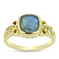 Goldplattierter Silberring mit Labradorit