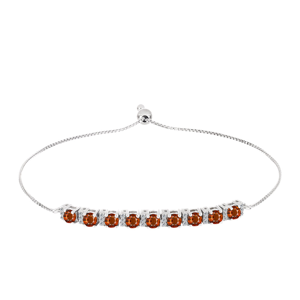 Silberarmband mit Citrin aus Madeira und weißem Topas 1 