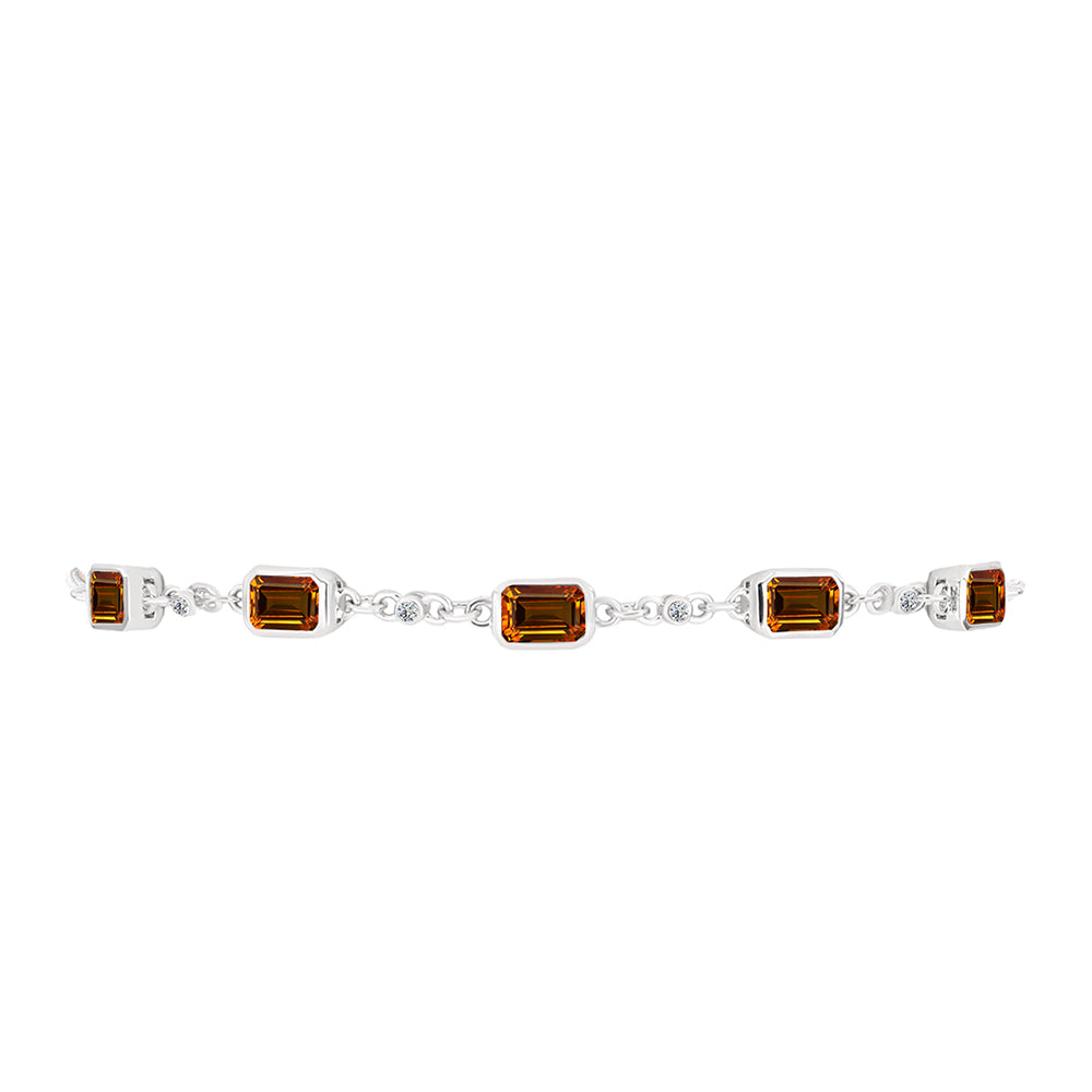 Silberarmband mit Citrin aus Madeira und weißem Topas 2 