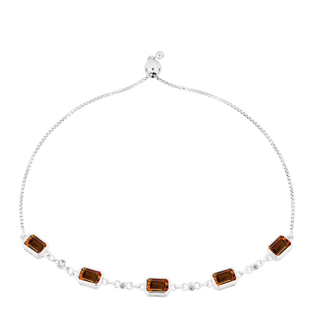 Silberarmband mit Citrin aus Madeira und weißem Topas 1 