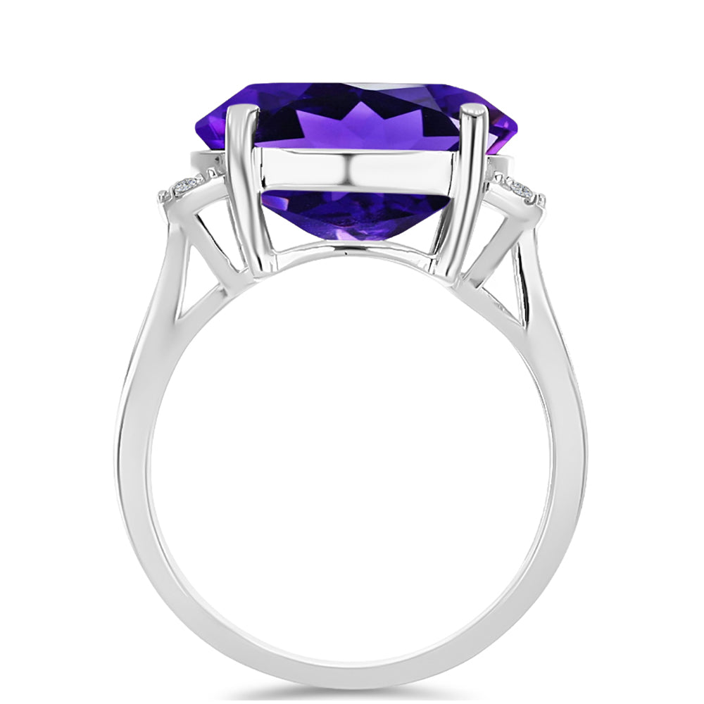 Silberring mit marokkanischem Amethyst und weißem Topas 6 
