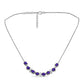 Silberhalskette mit marokkanischem Amethyst und weißem Topas