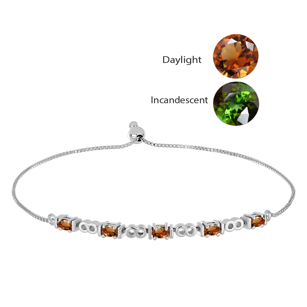 Silberarmband mit zertifiziertem laborgezüchteten Zultanit aus Anatolien 1 