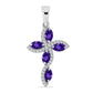 Silberanhänger mit marokkanischem Amethyst und weißem Topas