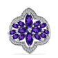 Silberring mit marokkanischem Amethyst und weißem Topas