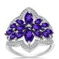 Silberring mit marokkanischem Amethyst und weißem Topas