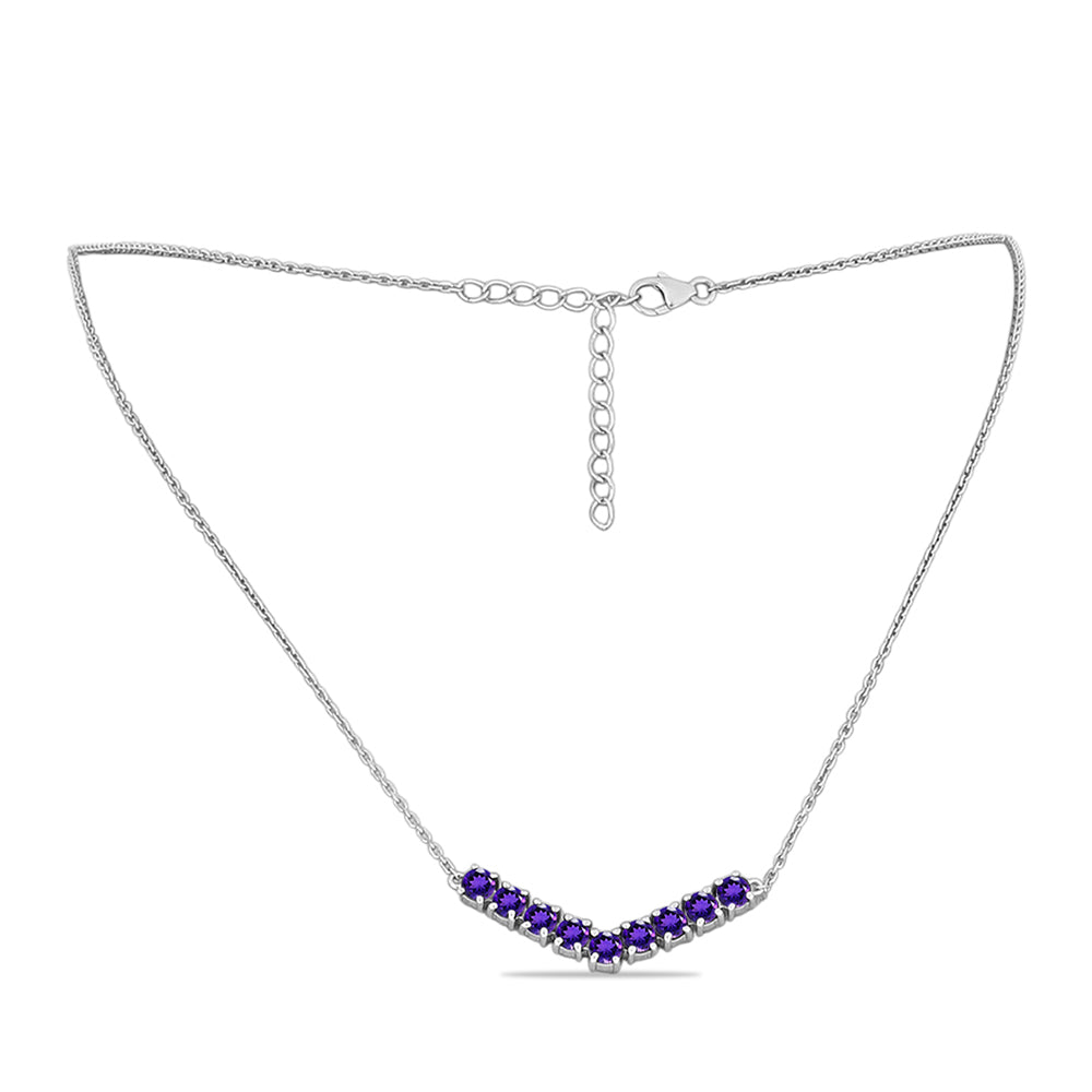 Silberhalskette mit marokkanischem Amethyst