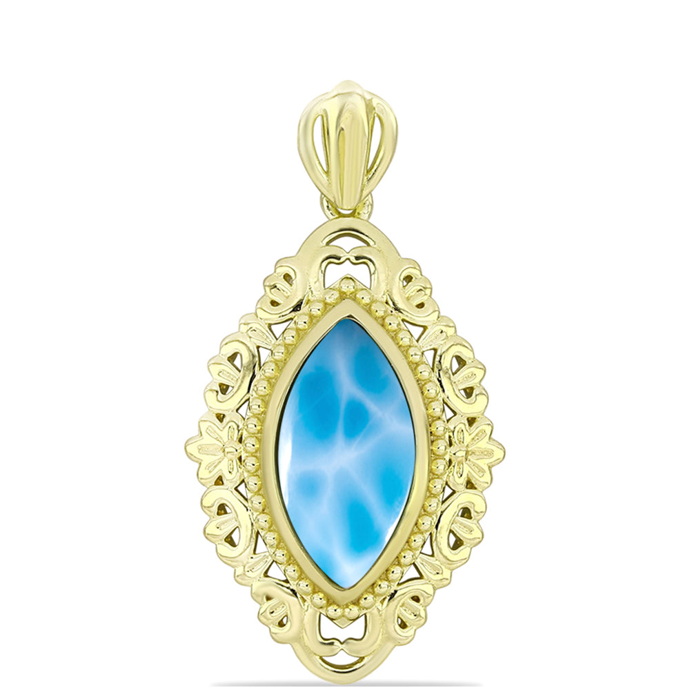 Goldplattierter Silberanhänger mit Larimar 3 