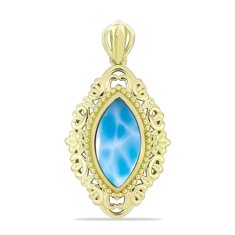 Goldplattierter Silberanhänger mit Larimar 1 