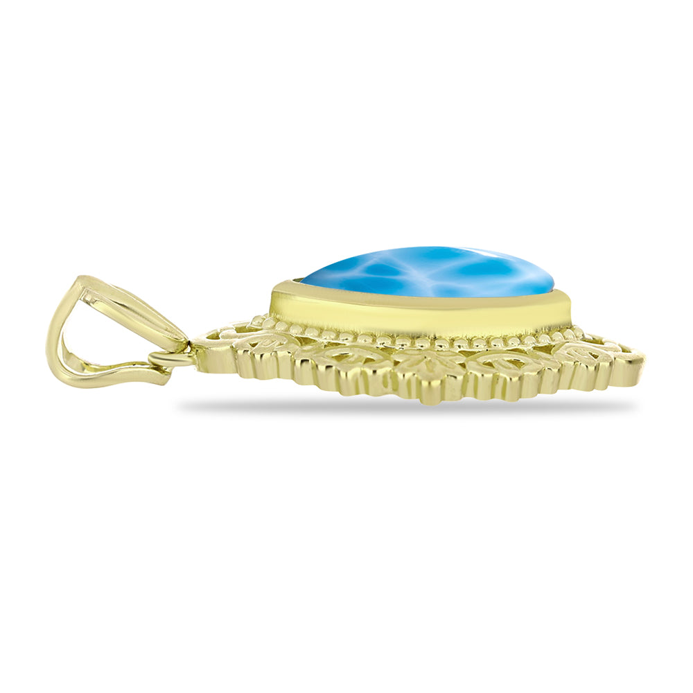 Goldplattierter Silberanhänger mit Larimar