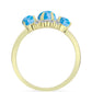 Goldplattierter Silberring mit Larimar und weißem Topas