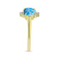 Goldplattierter Silberring mit Larimar und weißem Topas