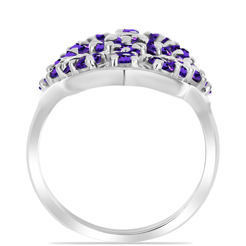 Silberring mit marokkanischem Amethyst und weißem Topas 6 