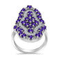 Silberring mit marokkanischem Amethyst und weißem Topas