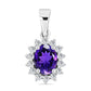 Silberanhänger mit marokkanischem Amethyst und weißem Topas