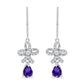 Silberohrringe mit marokkanischem Amethyst und weißem Topas