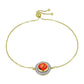 Goldplattiertes Silberarmband mit Mohave-Türkis und weißem Topas