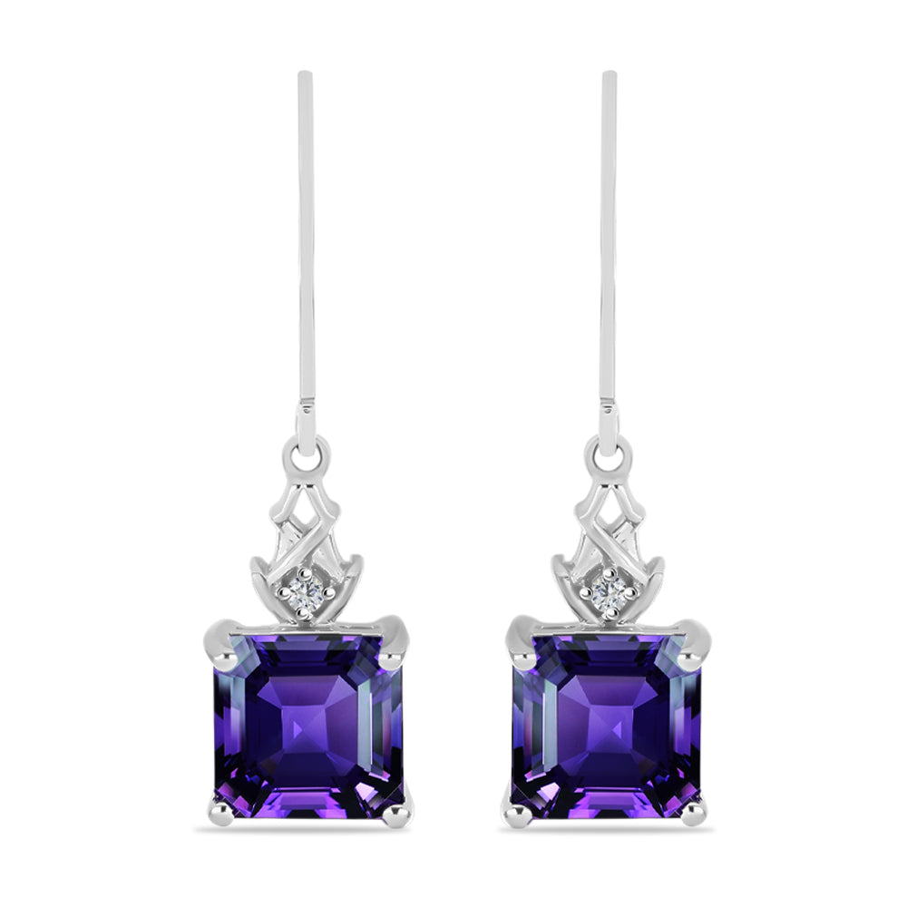 Silberohrringe mit marokkanischem Amethyst und weißem Topas 1 