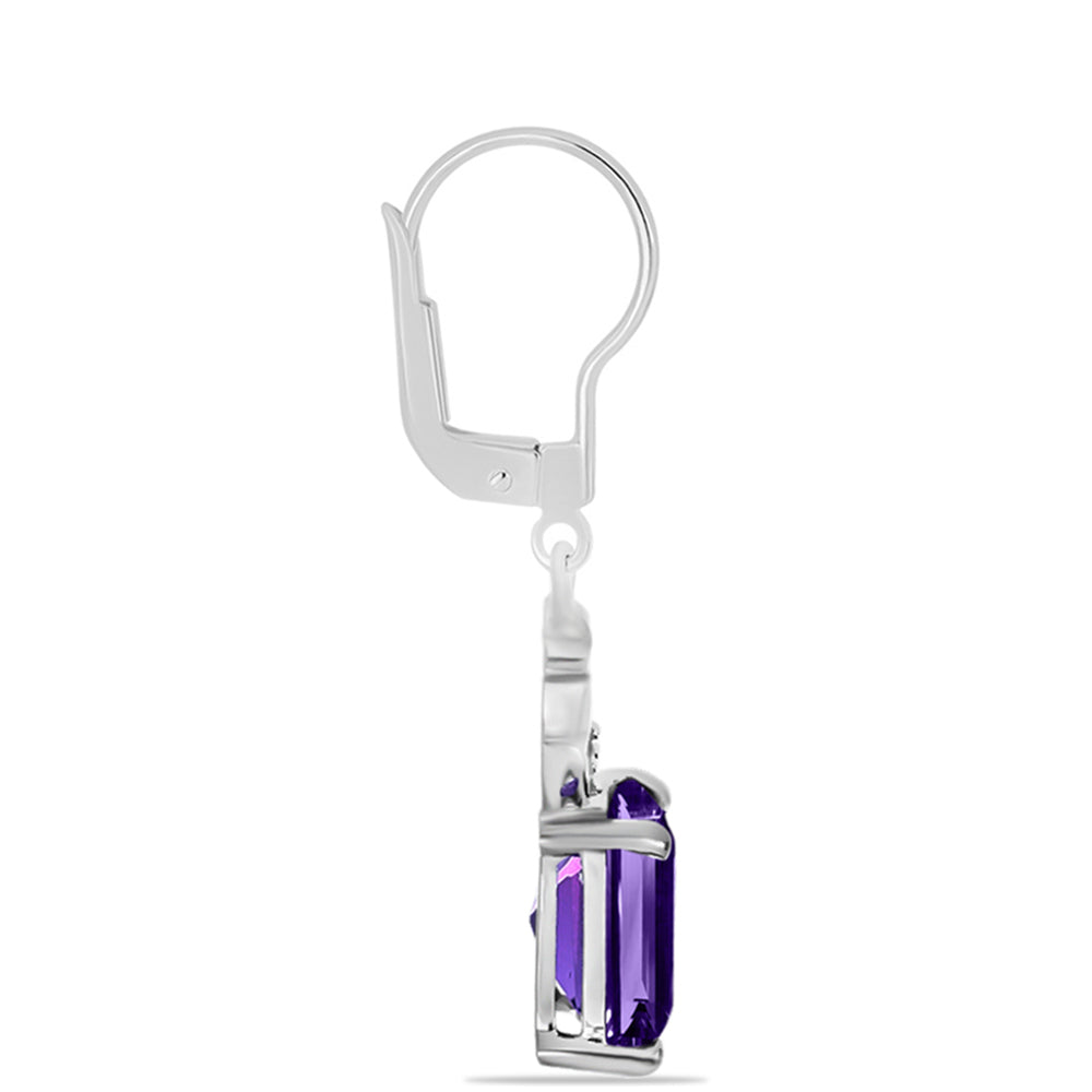 Silberohrringe mit marokkanischem Amethyst und weißem Topas 4 