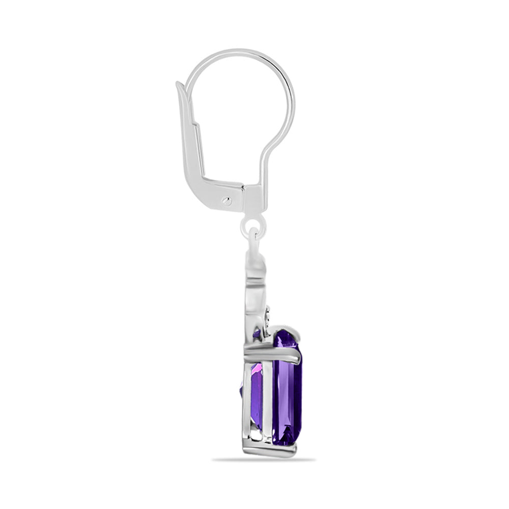 Silberohrringe mit marokkanischem Amethyst und weißem Topas 2 