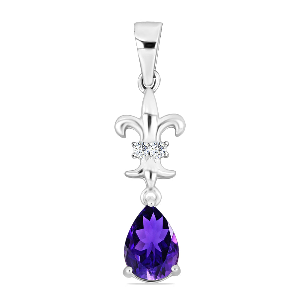Silberanhänger mit marokkanischem Amethyst und weißem Topas